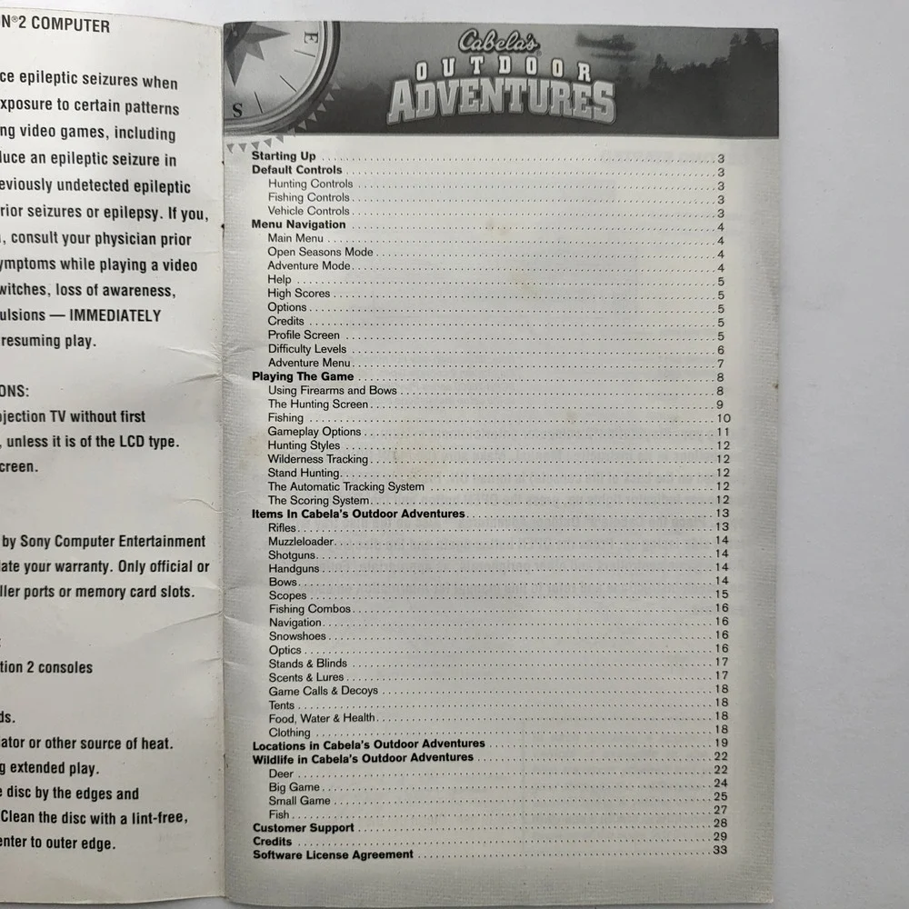 Activision Cabelas Outdoor Adventures Video Game Manual‎ 2005 Wildlife Guide PS2